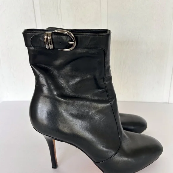VIA SPIGA BLACK LEATHER BOOTS SIZE 8.5 - Picture 1 of 16